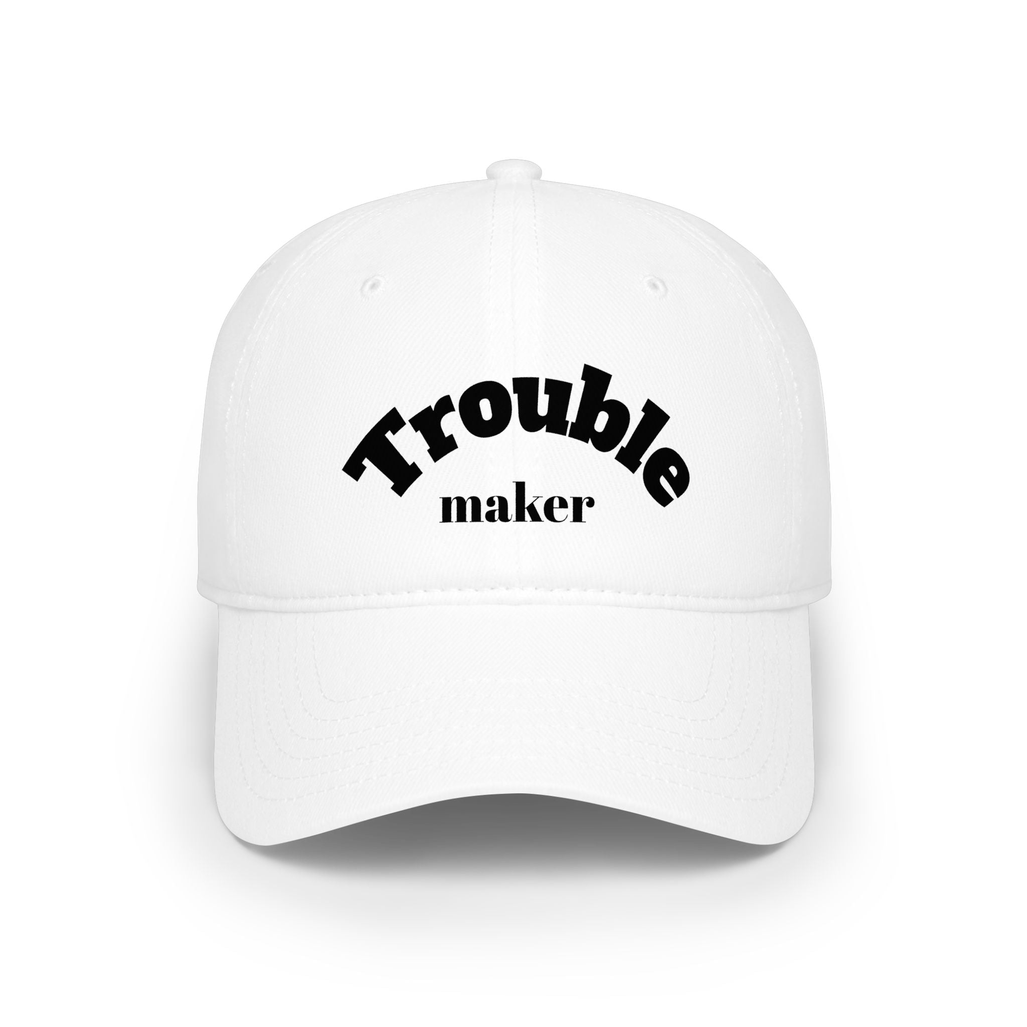 Hazardy~Troublemaker Baseball Cap – Funny Retro Script Low Profile Hat