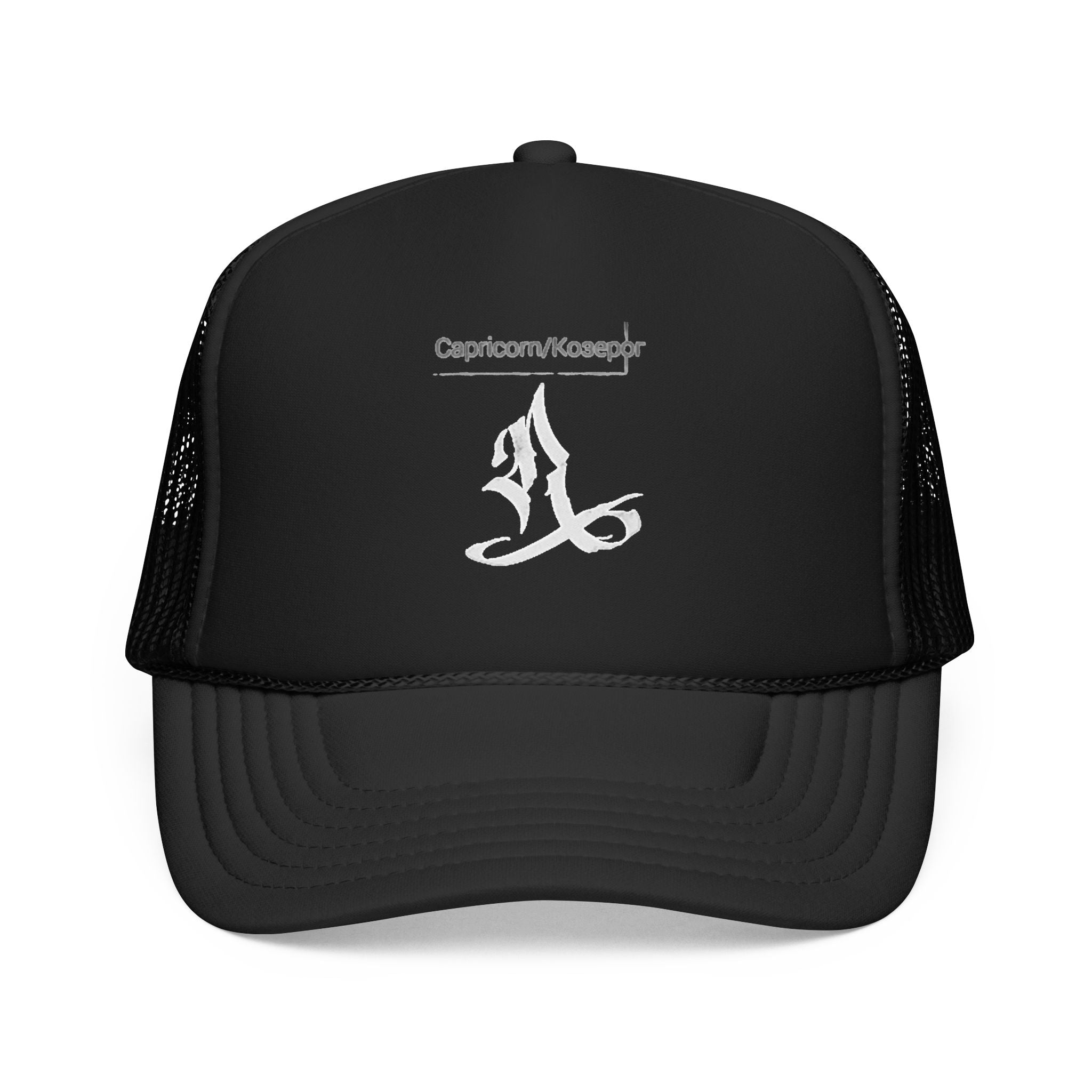 Capricorn Trucker Hat — Hazardy Zodiac Goat Graphic Foam Cap