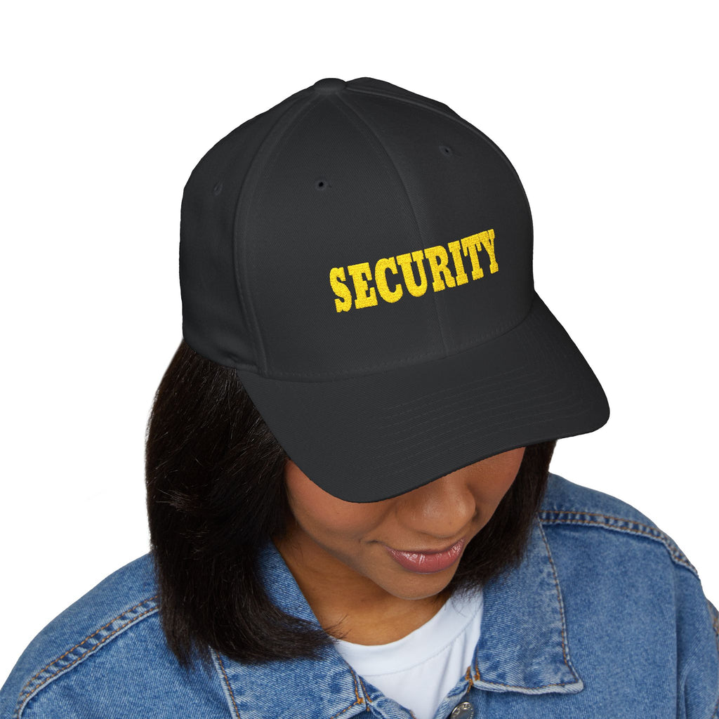 Hazardy "Security" Embroidered Cap — Black Structured Hat