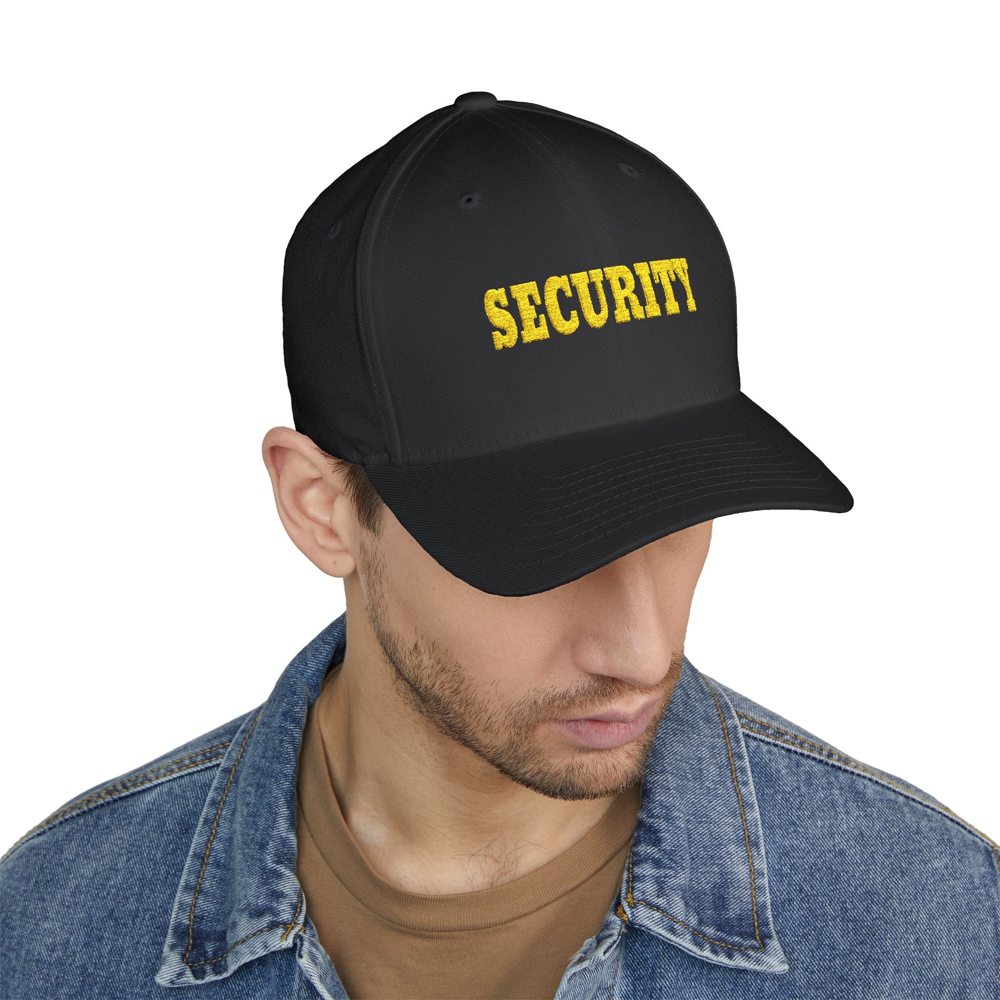 Hazardy "Security" Embroidered Cap — Black Structured Hat