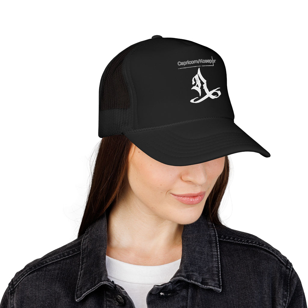 Capricorn Trucker Hat — Hazardy Zodiac Goat Graphic Foam Cap