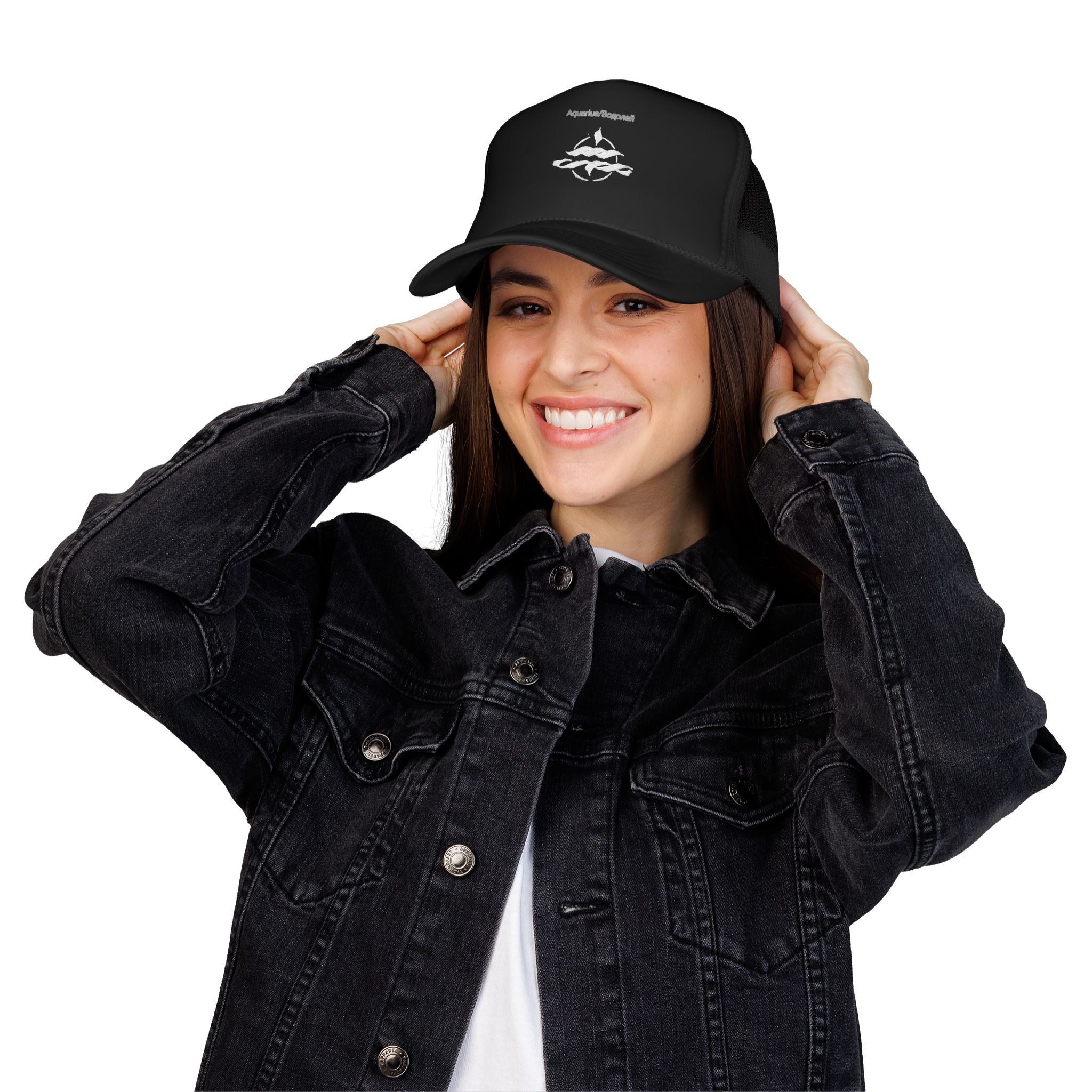 Aquarius Zodiac Sign Foam Trucker Hat — Hazardy