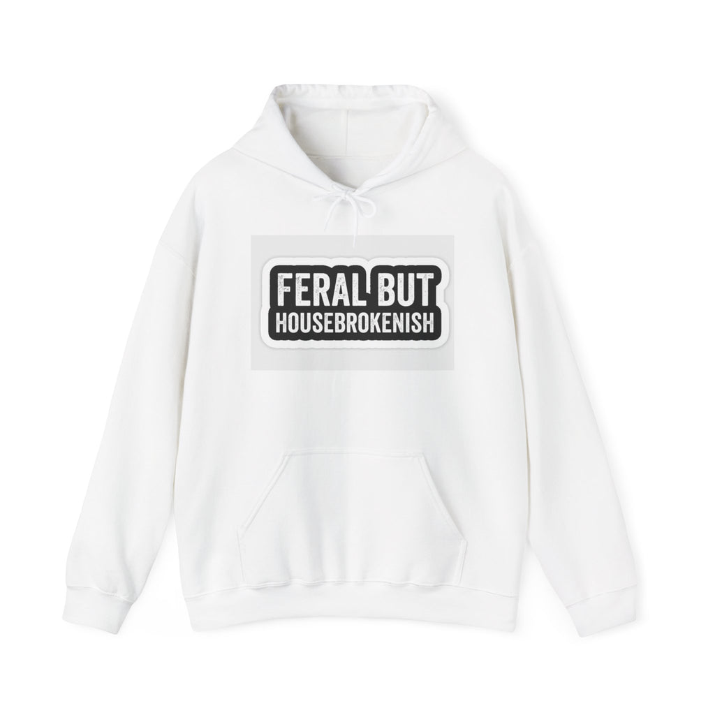 Hazardy "Feral But Housebrokenish" Graphic Hoodie — Black