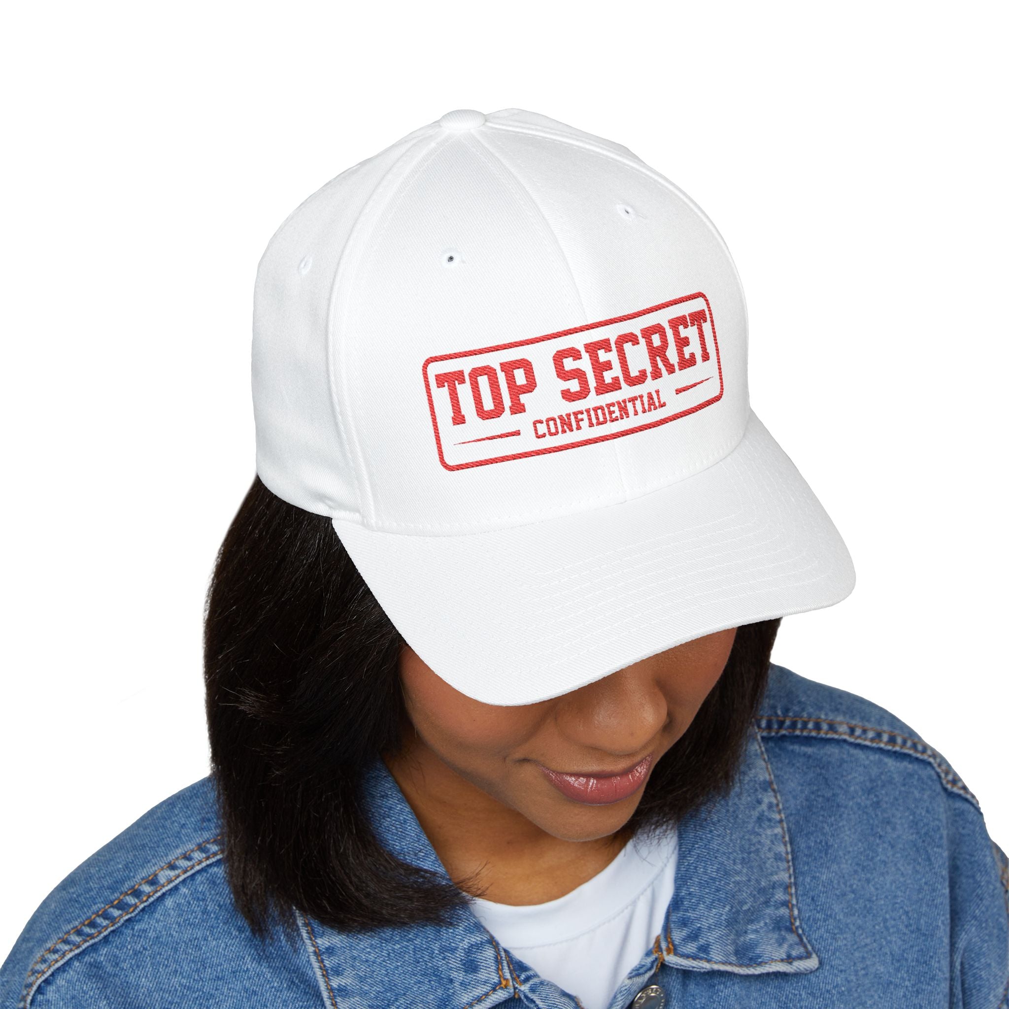 Top Secret Embroidered Cap - 'CONFIDENTIAL' Vintage Stamp Hat